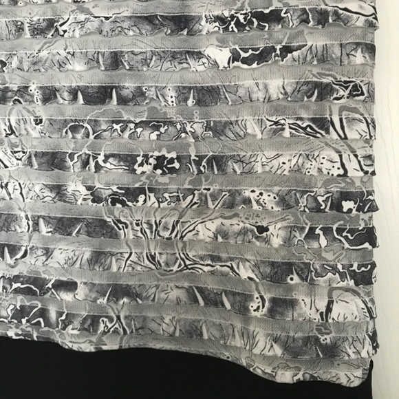 Y2K Suzy Shier Floral Sleeveless High Neck Blouse Top M Black White - Picture 6 of 10